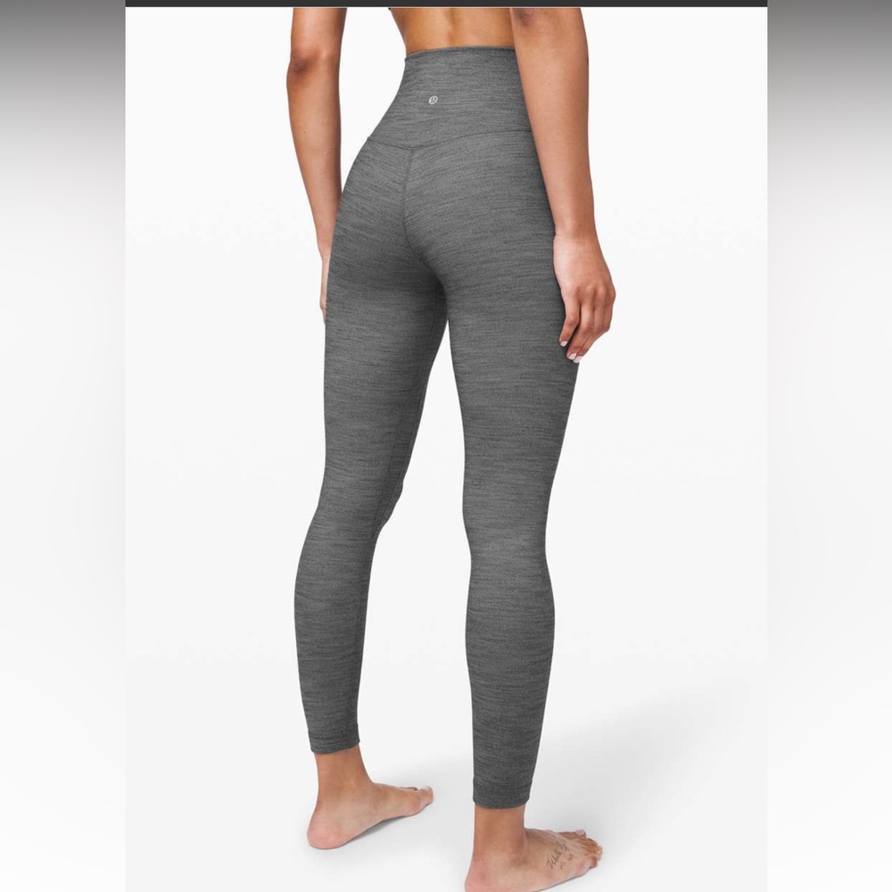 Lululemon Align Pant II Mini Herringbone Heathered Gray  Sz 6 Great  25” Inseam